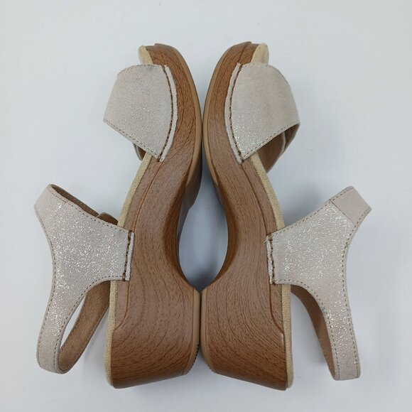 Dansko Sonnet Sandals Size 39 Platform Glitter Adjustable Straps - Picture 4 of 13